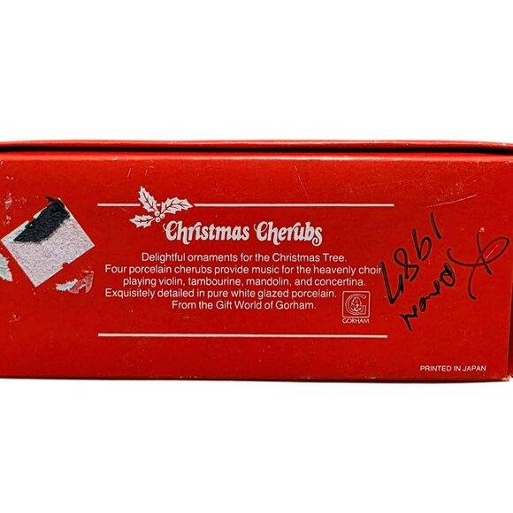 3 Gorham Christmas Cherubs Ornaments Porcelain Holiday Angels Instruments  Japan - Picture 3 of 13